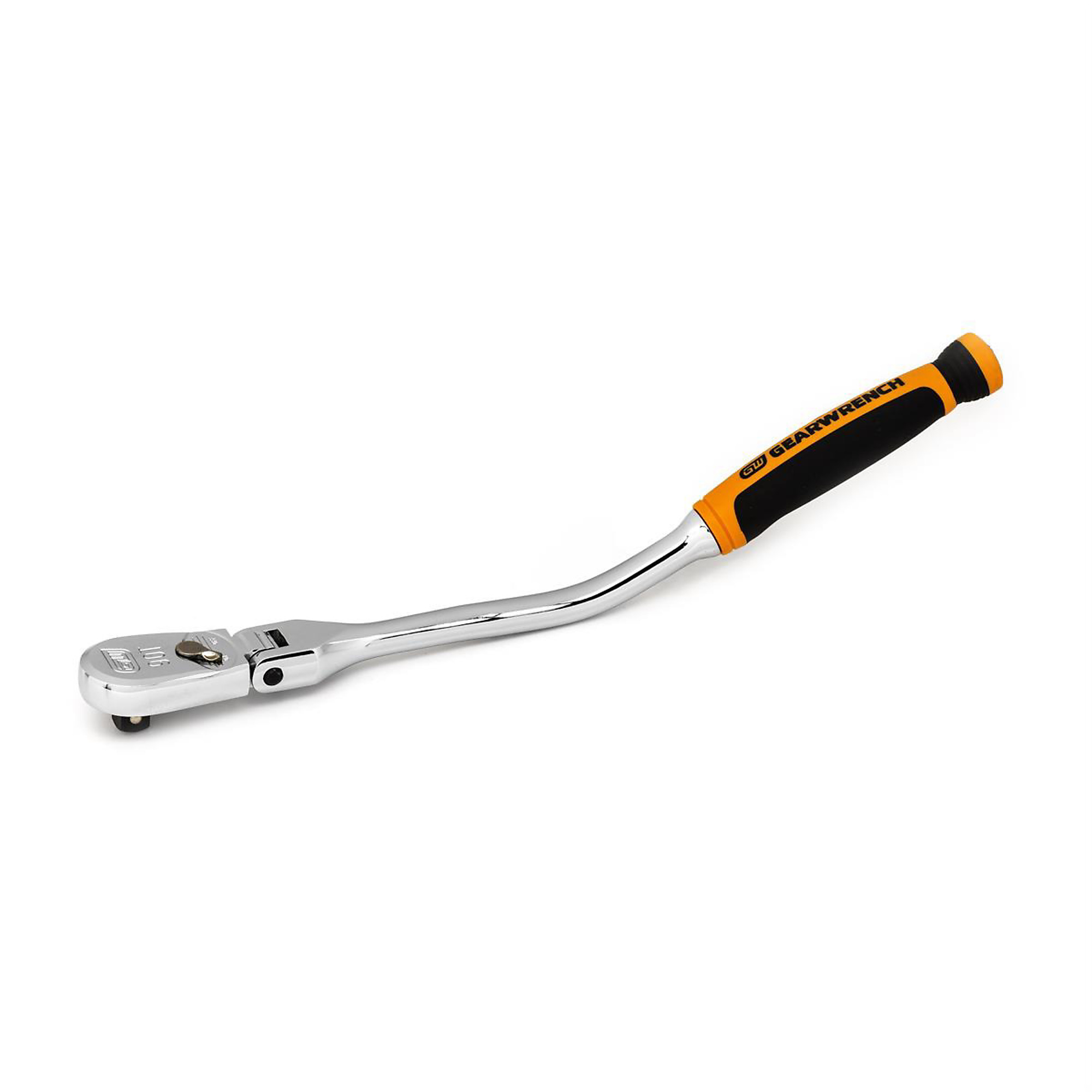 GearWrench 3/8in. 90T Cushion Grip Offset Flex Handle Ratchet, Model# KDT81213T